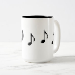 Muzieknoten dansen over koffie-Mok Tweekleurige Koffiemok