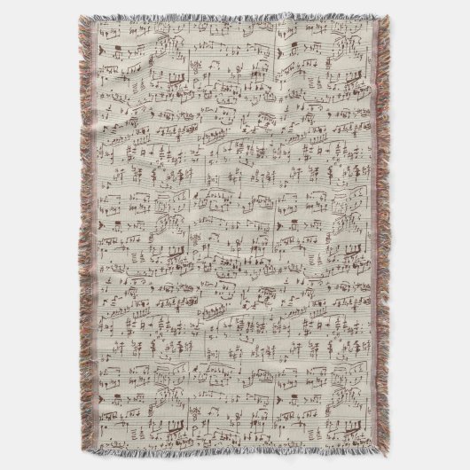 Muzieknoten Deken (Voorkant Verticaal)