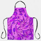 Muzieknoten die Paarse Artsy Fun zwenken Schort (Voorkant)