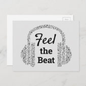 Muzieknoten DJ-koptelefoons moderne Briefkaart (Voorkant / Achterkant)