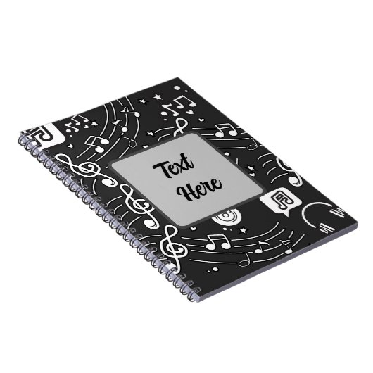 Muzieknoten Doodle Spiral Notitieboek - Perfect vo (Rechterzijde)
