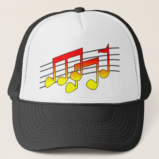 muzieknoten dop trucker pet (Voorkant)