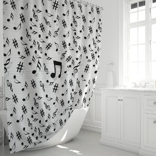 Muzieknoten Douche Douchegordijn