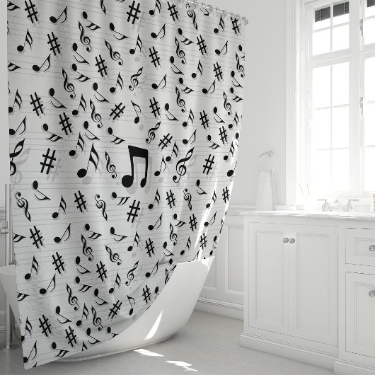 Muzieknoten Douche Douchegordijn