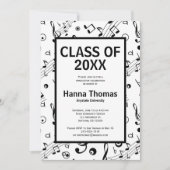 Muzieknoten Eenvoudig muzikant Afstuderen Uitnodig Kaart (Voorkant)