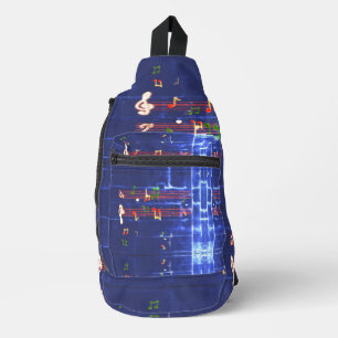 Muzieknoten Elegant Blauw var 4 Sling Bag