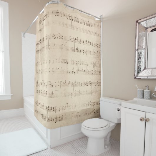 Muzieknoten Elegant Musical Shower Curtain Douchegordijn (In situ)