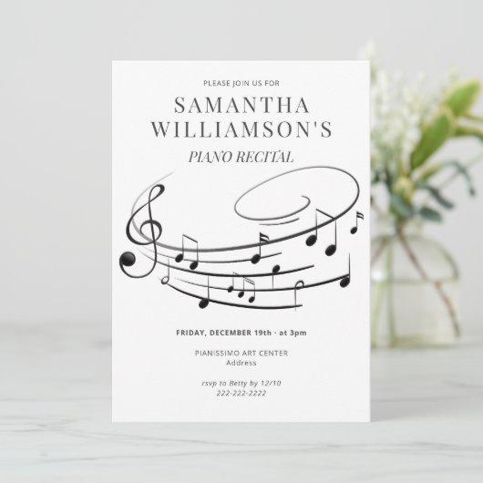 Muzieknoten Elegante Pianorecital & Programma (Staand voorkant)