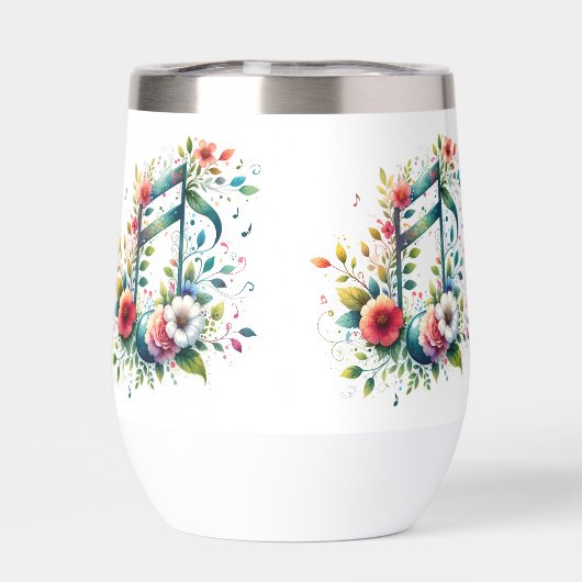 Muzieknoten en bloemen (Achterkant)