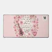 Muzieknoten en bloemen Elegant Bureaumat (Voorkant)