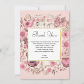 Muzieknoten en bloemen Elegant Dank u Bedankkaart (Voorkant)