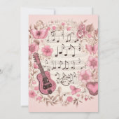 Muzieknoten en bloemen Elegant Dank u Bedankkaart (Achterkant)