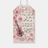 Muzieknoten en Bloemen Retro Party Dank u Cadeaulabel (Achterkant)