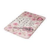 Muzieknoten en Bloemen Retro Stijl Badmat (Gekanteld)