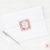 Muzieknoten en Bloemen Retro Stijl Bruiloft Vierkante Sticker (Envelop)