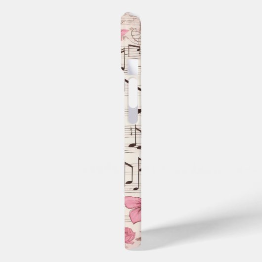 Muzieknoten en Bloemen Retro Stijl Case-Mate iPhone Case (Achterkant / Links)