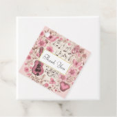 Muzieknoten en Bloemen Retro Stijl Dank U Bedankjes Labels (In situ)