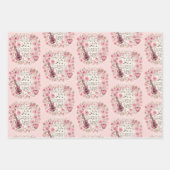 Muzieknoten en Bloemen Retro Stijl Inpakpapier Vel (Voorkant 3)