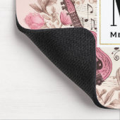 Muzieknoten en Bloemen Retro Stijl Muismat (Hoek)