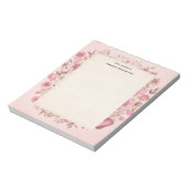 Muzieknoten en Bloemen Retro Stijl Notitieblok (Linkerzijde)