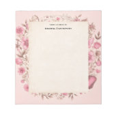 Muzieknoten en Bloemen Retro Stijl Notitieblok (Voorkant)