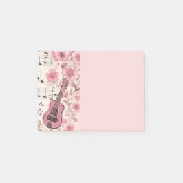 Muzieknoten en Bloemen Retro Stijl Post-it® Notes