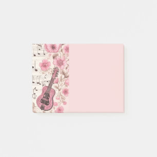 Muzieknoten en Bloemen Retro Stijl Post-it® Notes
