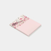 Muzieknoten en Bloemen Retro Stijl Post-it® Notes (Schuin)