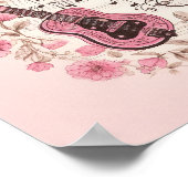 Muzieknoten en Bloemen Retro Stijl Poster (Hoek)