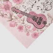 Muzieknoten en Bloemen Retro Stijl Tissuepapier (Detail)