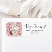 Muzieknoten en Bloemen Retro Style Adres Etiket (Insitu)