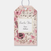 Muzieknoten en Bloemen Retro Style Just for You Cadeaulabel (Voorkant)