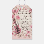 Muzieknoten en Bloemen Retro Style Just for You Cadeaulabel (Achterkant)