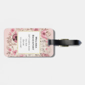 Muzieknoten en Bloemen Retro Style Monogram Bagagelabel (Achterkant horizontaal)