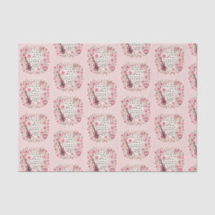 Muzieknoten en Bloemen Retro Style Pattern Tissuepapier