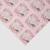 Muzieknoten en Bloemen Retro Style Pattern Tissuepapier (Detail)