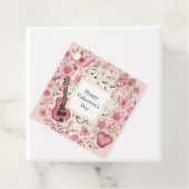 Muzieknoten en Bloemen Retro Style Valentijns Bedankjes Labels (In situ)