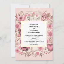 Muzieknoten en bloemen  stijl bruiloft