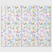 Muzieknoten en bubbels cadeaupapier (Vlak)