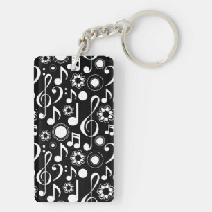 Muzieknoten en Clefs White & Black Musician Gift Sleutelhanger