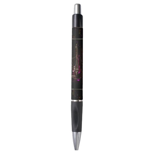 Muzieknoten en contrabas pen (Voorkant Verticaal)