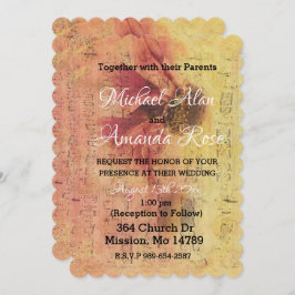 Muzieknoten en Daisy Wedding Invitation Kaart