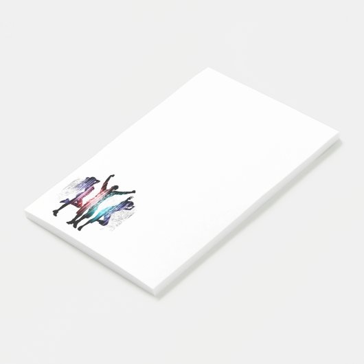 Muzieknoten en dansers post-it® notes (Schuin)