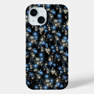 Muzieknoten en feestverlichting iPhone 15 case