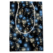 Muzieknoten en feestverlichting medium cadeauzakje (Voorkant)