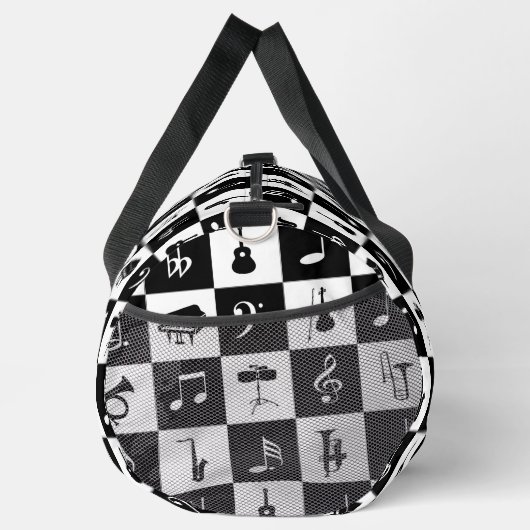 Muzieknoten en Instrumenten op pleinen Plunjezak (Rechts)