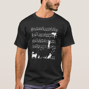 Muzieknoten en katten ondeugende katten spelen 1 t-shirt