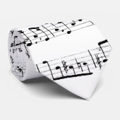Muzieknoten en katten op wit stropdas (Opgerold)