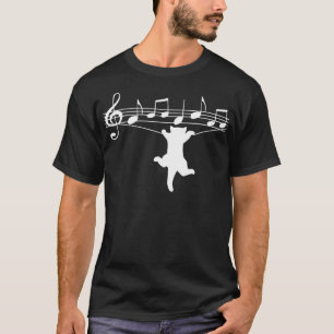 Muzieknoten en kattenliefhebber Treble Clef Funny T-shirt