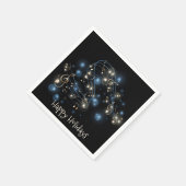 Muzieknoten en kerstverlichting servet (Hoek)